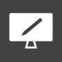 monitor with pencil inside icon for website design services